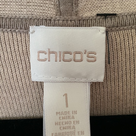 Chico's Tan Long Cardigan Size 1 #390 - Picture 5 of 9